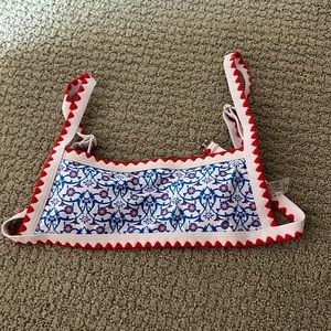 Blue and red patterned Bikini Top